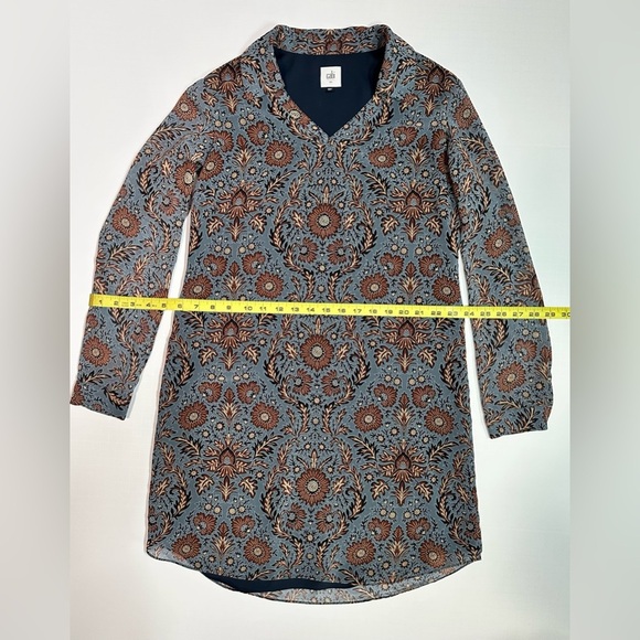 Cabi Provincial Floral Shift Dress Women’s Size XS Blue Brown - Picture 4 of 5